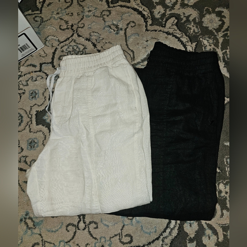 2 Pairs Athleta Linen Pants SZ L